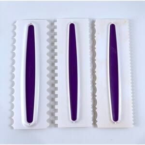 Wilton Cake Scraper Set 3 Textured Edge Fondant Buttercream Decorating Combs